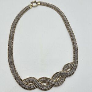 925 Sterling Woven 16”  Braided / woven infinity pattern Necklace 32.25g